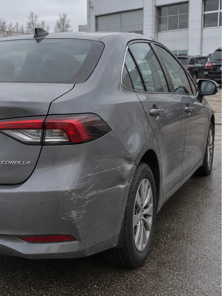 Toyota Corolla — задний бампер — до ремонта